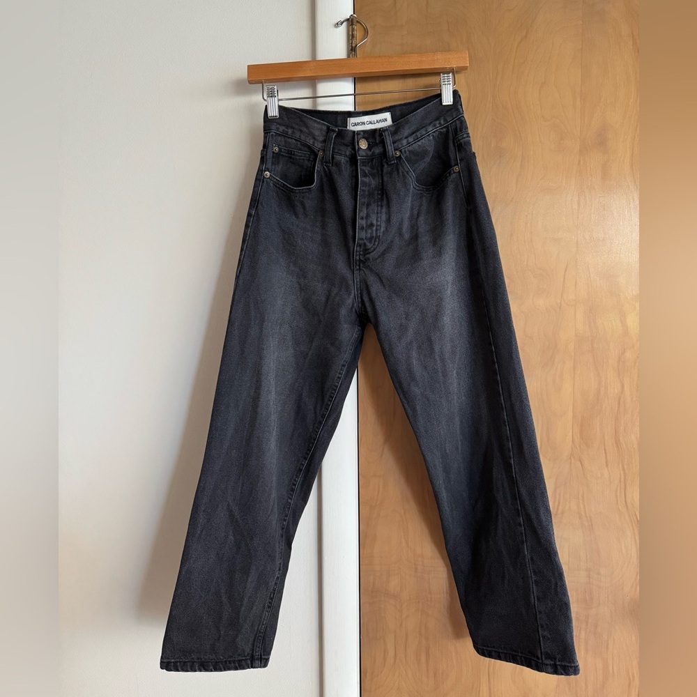 Caron Callahan Jeans Raina Straight Leg in Black Grey